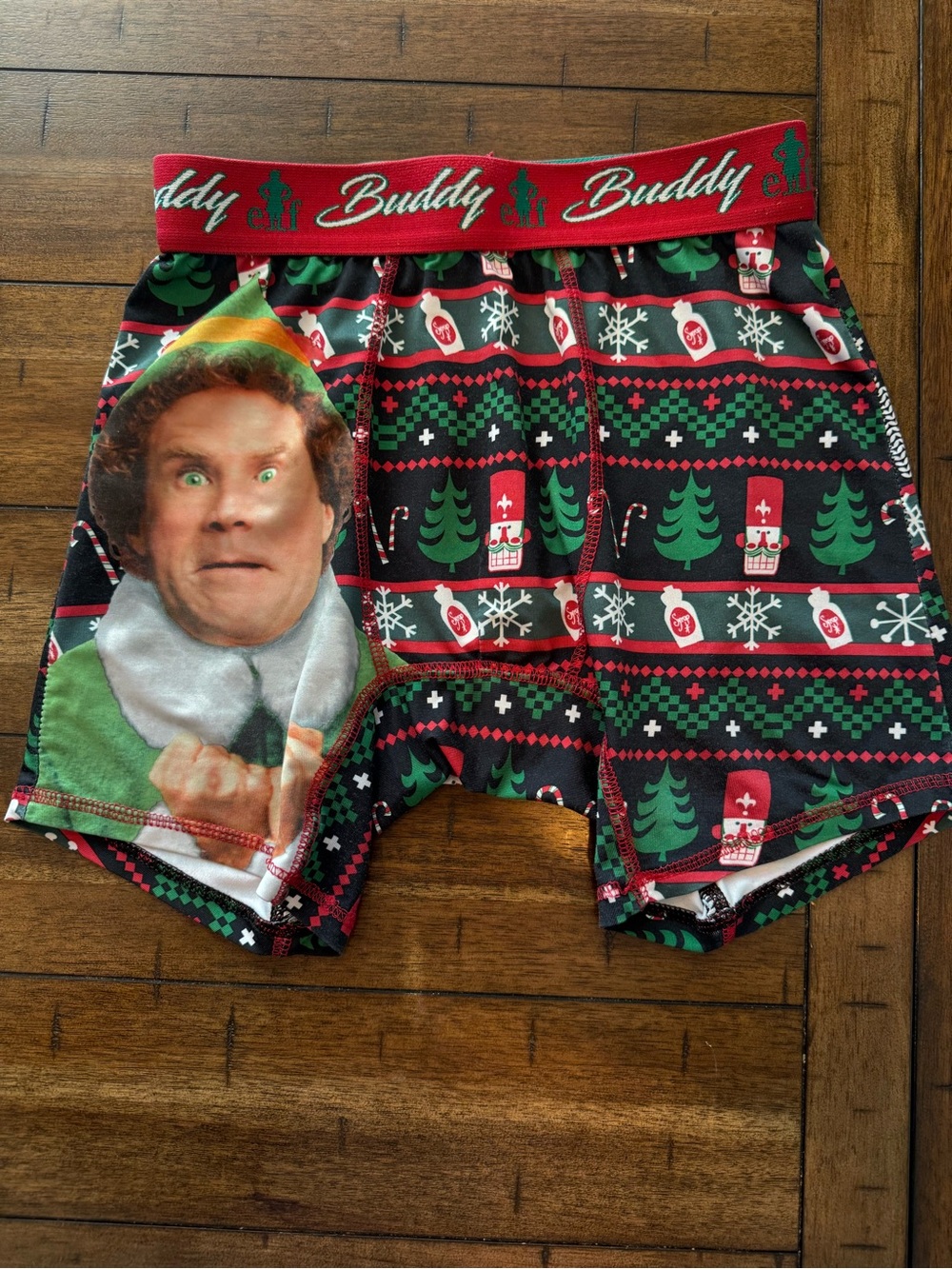 Elf Buddy Men’s Christmas Boxer Briefs Size Small Funny Holiday